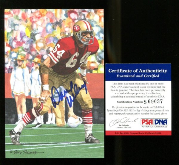 Dave Wilcox Autographed Signed Glac Goal Line Art 49Ers PSA/DNA