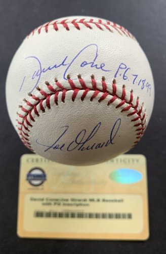 Joe Girardi (Yankees) signed David Cone Perfect Game 11x14 JSA NN58592