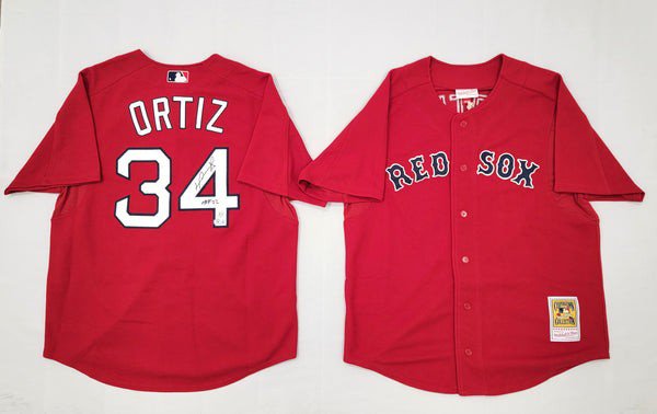 David Ortiz Autographed Boston Red Sox Majestic White Authentic Jersey  Beckett Witnessed