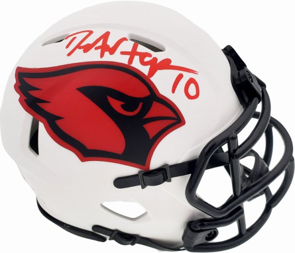 Deandre Hopkins Autographed Signed Arizona Cardinals Lunar Eclipse White Speed Mini Helmet Beckett Beckett Qr