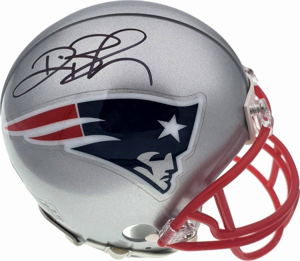 Deion Branch Autographed Signed New England Patriots Silver Mini Helmet Beckett Beckett