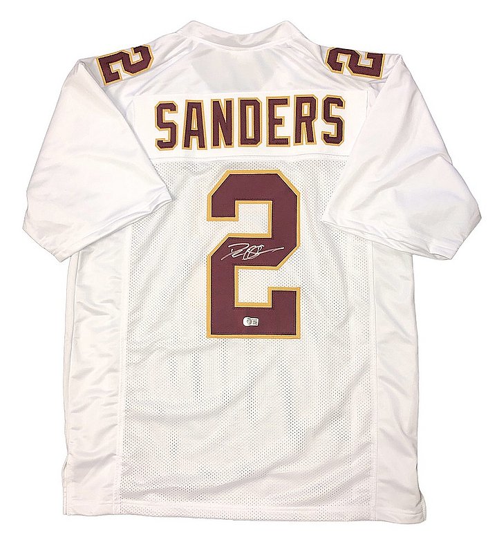 Deion Sanders Authentic Signed White Pro Style Jersey Drop