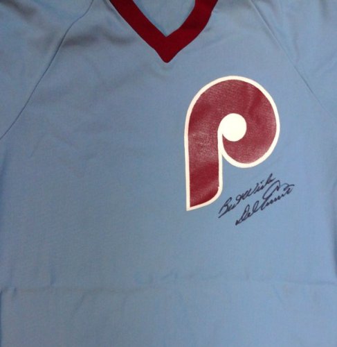 Dave Cash Philadelphia Phillies Autographed Signed Majestic Jersey  Inscribed 76 NL East Champs & Yes We Can