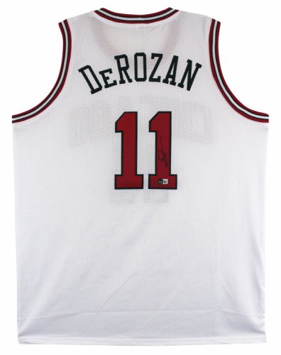 DEMAR DEROZAN signed (CHICAGO BULLS) Black custom Basketball jersey JSA  AH95771