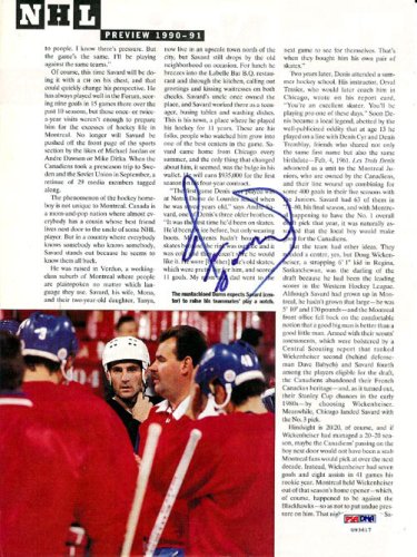 Denis Savard Autographed Signed Magazine Page Photo Montreal Canadiens PSA/DNA