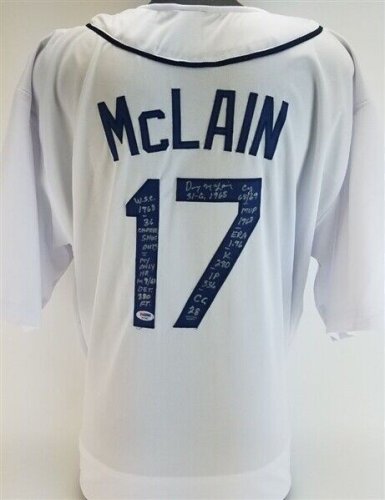 Denny McLain Autographed 31-6, 1968 MVP 1968 Detroit Tigers Jersey