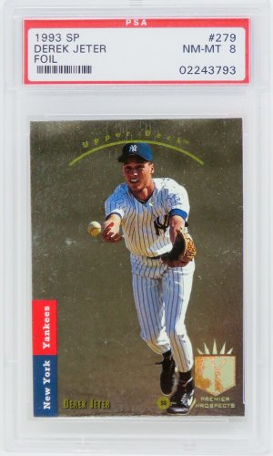 Derek Jeter (New York Yankees) 1993 SP Foil Baseball RC Rookie Card #279 (PSA 8 NM-MT) (K)