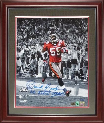 Derrick Brooks Autographed Signed Tampa Bay Buccaneers (Sb Td Spotlight)  Deluxe Framed 16X20 Photo With 'Sb Xxxviii Champs' - Ltd Ed 55