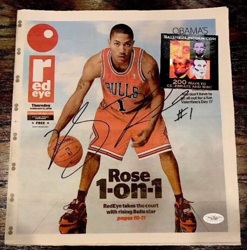 derrick rose signed basketball