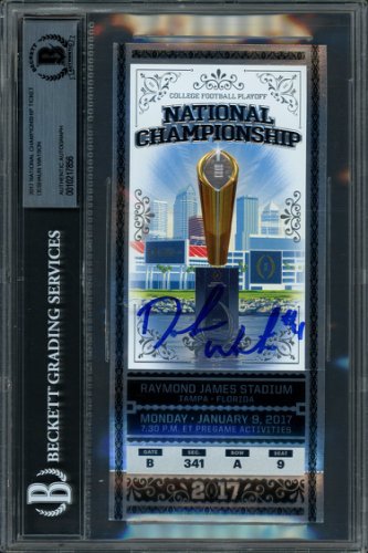 Deshaun Watson Autographed Signed 2017 National Championship Game Silver Ticket Clemson Tigers Beckett Beckett