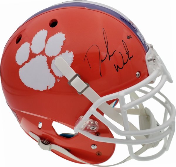 Deshaun Watson Autographed Signed Clemson Tigers Orange Authentic National Champs Sticker Full Size Helmet Beckett Beckett