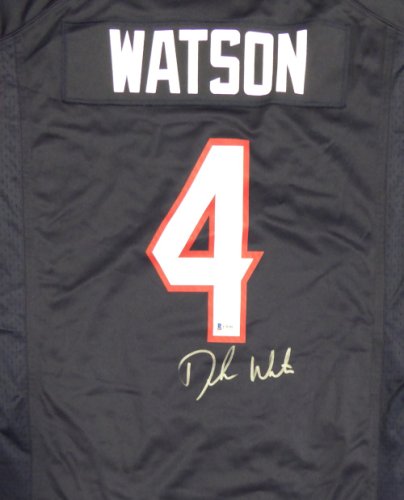 Deshaun Watson Autographed Signed Houston Texans Blue Nike Jersey Size L Beckett Beckett #122065
