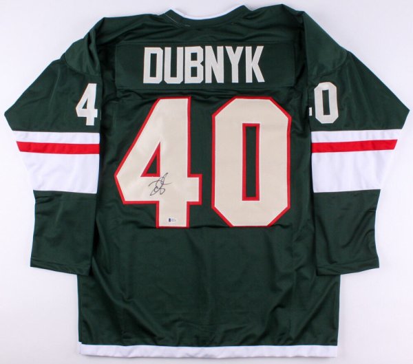 Devan Dubnyk Autographed Signed Minnesota Wild Jersey (Beckett) 14Th Overall, 2004 NHL Draft