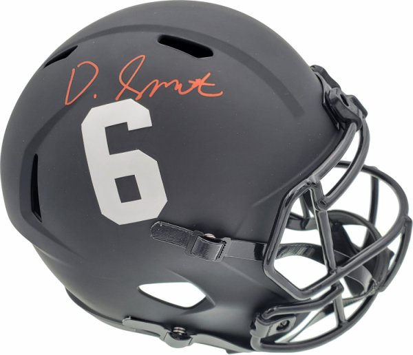 Devonta Smith Autographed Signed Alabama Crimson Tide Eclipse Black Full Size Replica Speed Helmet Beckett Beckett