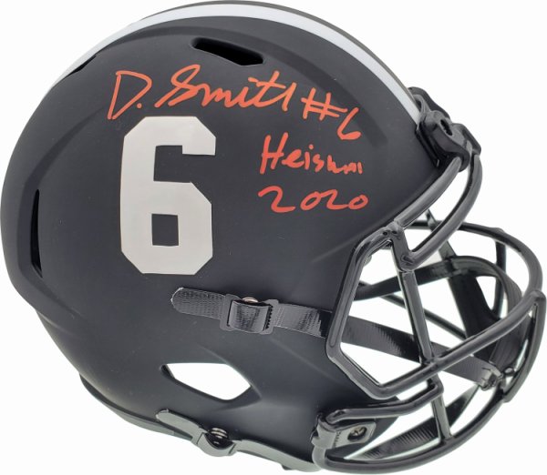 Devonta Smith Autographed Signed Alabama Crimson Tide Eclipse Black Full Size Speed Replica Helmet Heisman 2020 Beckett Beckett