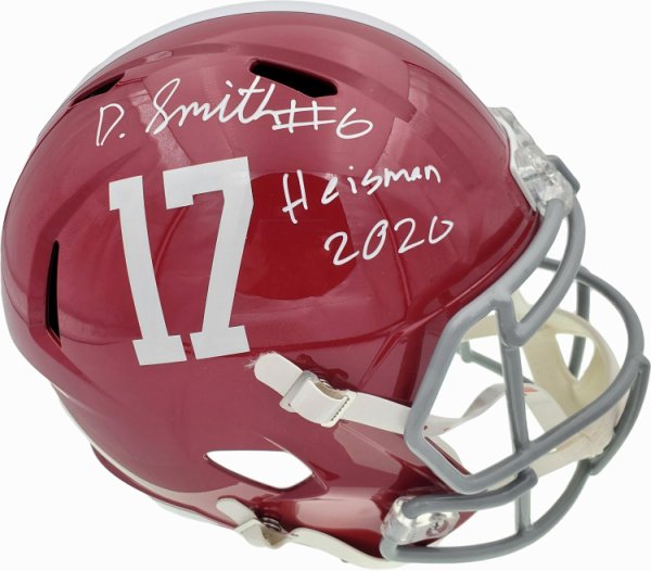 Devonta Smith Autographed Signed Alabama Crimson Tide Full Size Speed Replica Helmet Heisman 2020 Beckett Beckett