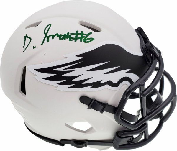 Devonta Smith Autographed Signed Philadelphia Eagles Lunar Eclipse White Speed Mini Helmet Beckett Beckett Qr