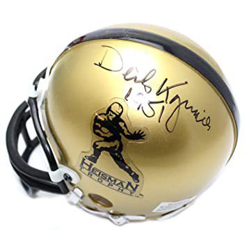 Dick Kazmaier Autographed Signed Heisman Trophy Mini Helmet with 1951 Inscription - Certified Authentic