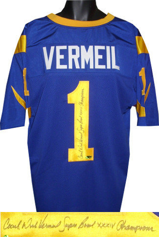 Dick Vermeil Autographed Signed Blue Custom Throwback Stitched Pro