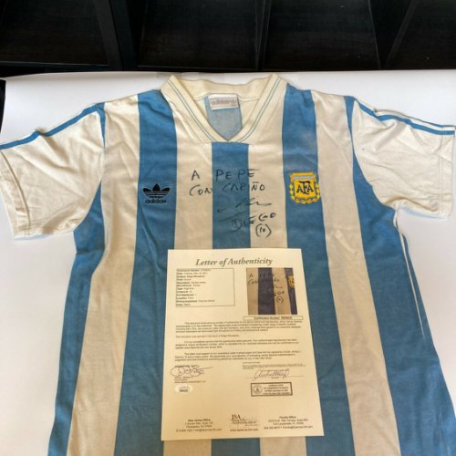Diego Maradona Autographed Signed Vintage 1970'S Argentina Game Model Jersey JSA COA