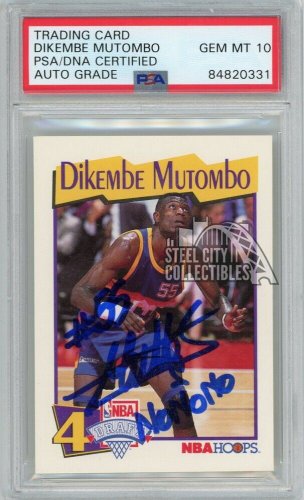 1991-92 Hoops #549 Dikembe Mutombo Denver Nuggets Rookie Card