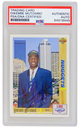 Dikembe Mutombo Autographed Signed Denver Nuggets 1991-92 Upper Deck Rookie Card #3 (PSA Encapsulated)