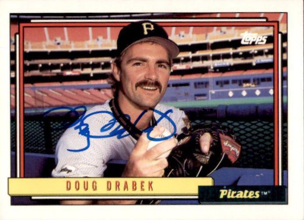 Doug Drabek 90 NL CY Autographed Pittsburgh Custom Gold Baseball