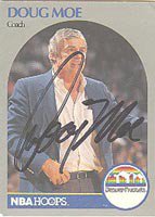 Doug Moe Denver Nuggets 1990 Hoops Autographed Signed Card - Nice Autograph.  This item comes with a certificate of authenticity from Autograph-Sports.
