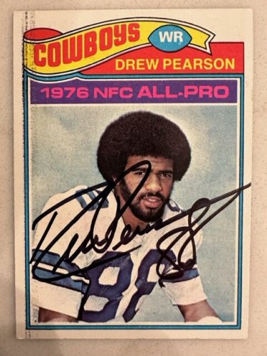 Autographed/Signed Drew Pearson Dallas Thanksgiving Football Jersey JSA COA