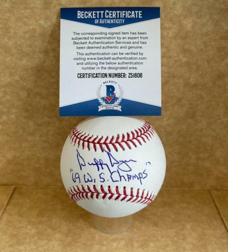 Ron Swoboda Signed 69 Champs Inscription New York Grey Baseball