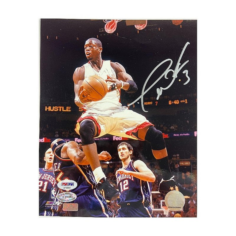 Dwayne Wade Autographed Signed Miami Heat Jumping 8x10 Photo - PSA/DNA Authentic