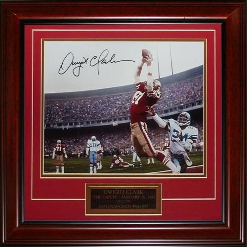 SG Signature Series SF 49ers Dwight ClarkThe Catch Vertical 16x20 Photo Impact Display Framed 