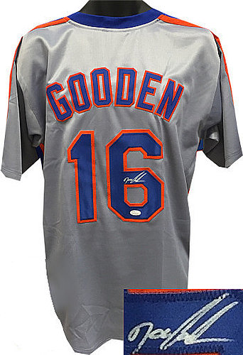 Dwight/Doc Gooden Autographed Signed Gray TB Custom Stitched Baseball Jersey  XL- JSA Witnessed Hologram