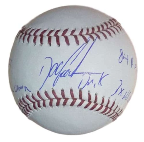 Dwight Gooden Autographed Signed OML New York Mets Baseball w/5 Stats
