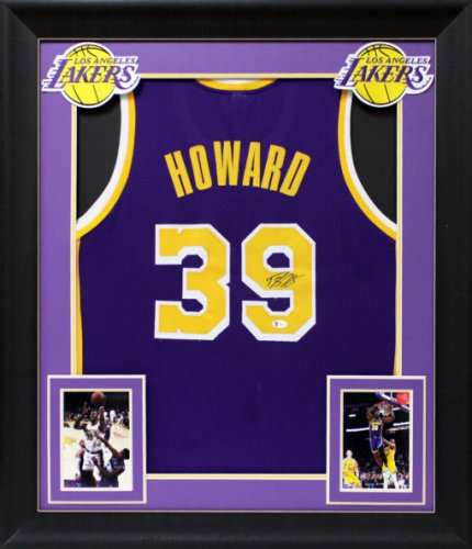 Dwight Howard Autographed Signed Purple Pro Style Framed Jersey With Yellow #'S Beckett Witnessed