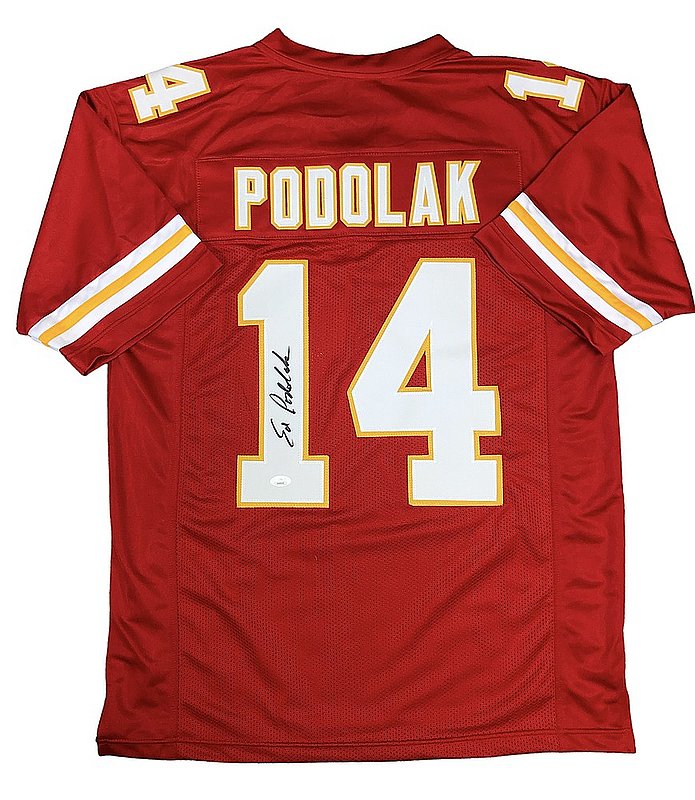 Ed Podolak Autographed Signed Kansas City Chiefs Custom #14 Red