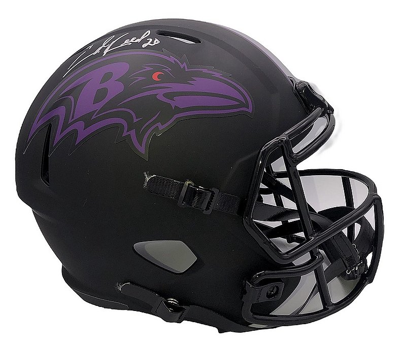 Ed Reed Autographed Signed Baltimore Ravens Riddell Speed Eclipse Full Size Replica Helmet - Beckett QR Authentic