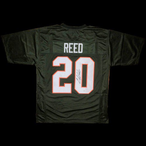 Ed Reed Autographed Signed Miami (Green #20) Custom Jersey - JSA