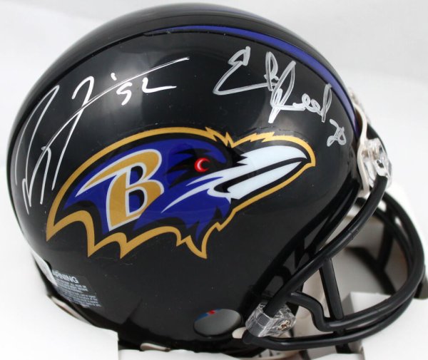 Ed Reed Autographed Signed Ray Lewis Baltimore Ravens Mini Helmet-Beckett W Hologram
