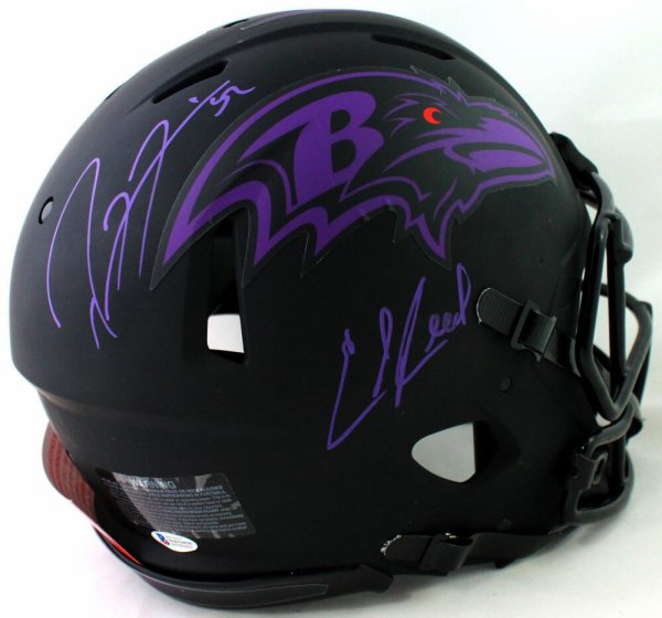 Ed Reed Autographed Signed Ray Lewis Ravens F/S Eclipse Authentic Helmet - Beckett W Auth