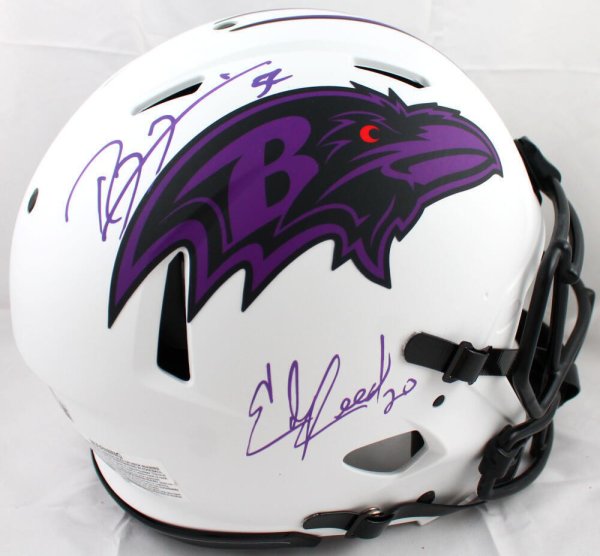 Ed Reed Autographed Signed Ray Lewis Ravens F/S Lunar Speed Authentic Helmet-Beckett W Holo