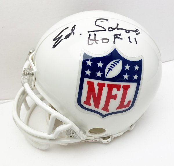 Ed Sabol Autographed Signed NFL Logo Mini Helmet with HOF 11 Inscription - JSA Authentic
