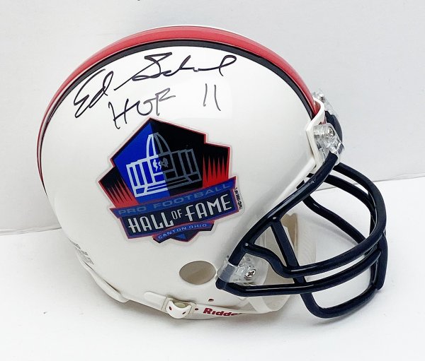 Ed Sabol Autographed Signed Pro Football Hall of Fame Mini Helmet with ''HOF 11'' Inscription - JSA Authentic