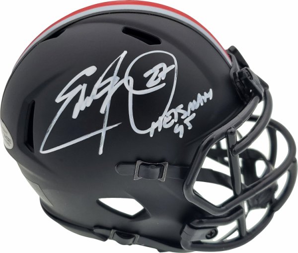 Eddie George Autographed Signed Ohio State Buckeyes Eclipse Black Speed Mini Helmet "Heisman 95" Beckett Beckett