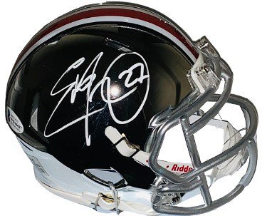 Eddie George Autographed Signed Ohio State Buckeyes Riddell Chrome Mini Helmet #27- Beckett Witnessed (Heisman)