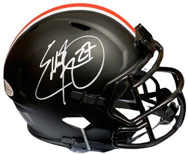 Eddie George Autographed Signed Ohio State Buckeyes Riddell Speed Eclipse Mini Helmet #27- Beckett Witnessed (Heisman)