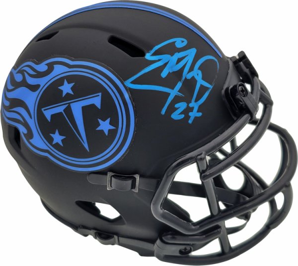 Eddie George Autographed Signed Tennessee Titans Eclipse Black Speed Mini Helmet Beckett Beckett