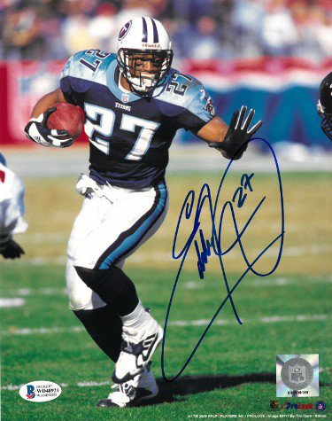 Eddie George Autographed Signed Tennessee Titans NFL 8x10 Photo #27- Beckett Witnessed