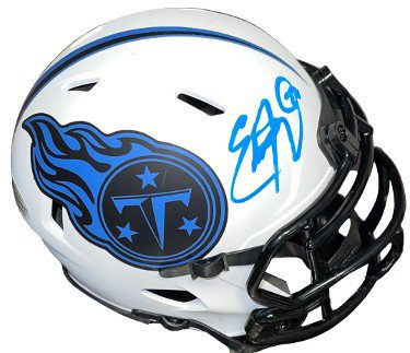 Eddie George Autographed Signed Tennessee Titans Riddell Lunar Eclipse Mini Helmet #27- Beckett Witnessed #WH09957