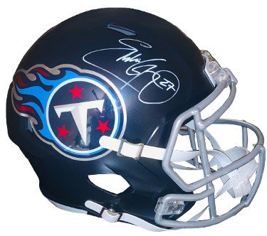 Eddie George Autographed Signed Tennessee Titans Riddell Navy Speed FS Rep Helmet #27- Beckett Witnessed